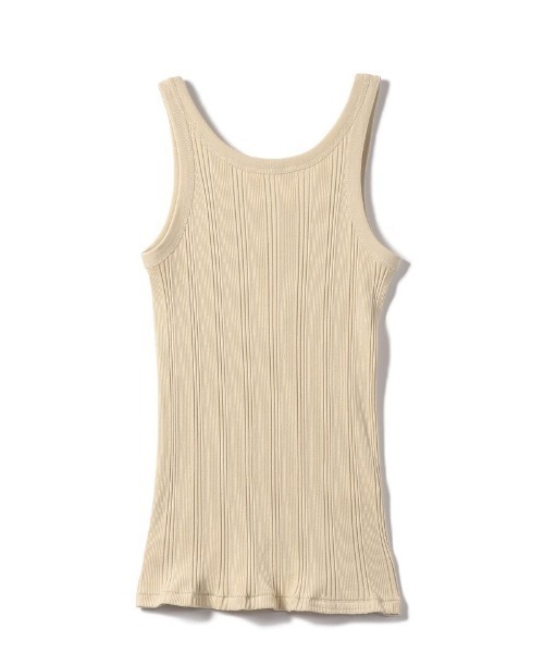 YOUNG&OLSEN The DRYGOODS STORE(ヤングアンドオルセン)の「YOUNG & OLSEN TDS RANDOM RIB BACKWARDS TANK(タンクトップ・レディース・ホワイト/ブラック/カーキ・1/2)」の3枚目の写真