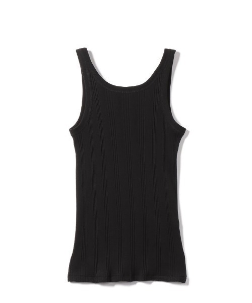 YOUNG&OLSEN The DRYGOODS STORE(ヤングアンドオルセン)の「YOUNG & OLSEN TDS RANDOM RIB BACKWARDS TANK(タンクトップ・レディース・ホワイト/ブラック/カーキ・1/2)」の2枚目の写真