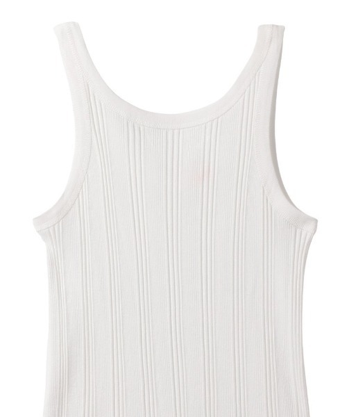 YOUNG&OLSEN The DRYGOODS STORE(ヤングアンドオルセン)の「YOUNG & OLSEN TDS RANDOM RIB BACKWARDS TANK(タンクトップ・レディース・ホワイト/ブラック/カーキ・1/2)」の9枚目の写真