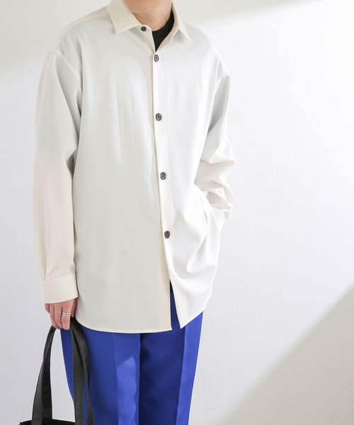 SENSE OF PLACE by URBAN RESEARCH（センスオブプレイスバイアーバンリサーチ）の「『セットアップ対応』カラールーズシャツ（その他アウター・メンズ・グレー/ホワイト/ライトベージュ・MEDIUM/LARGE）」の5枚目の写真