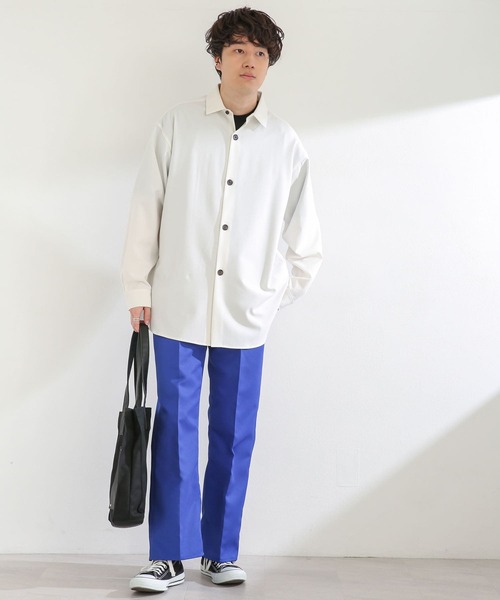 SENSE OF PLACE by URBAN RESEARCH（センスオブプレイスバイアーバンリサーチ）の「『セットアップ対応』カラールーズシャツ（その他アウター・メンズ・グレー/ホワイト/ライトベージュ・MEDIUM/LARGE）」の7枚目の写真