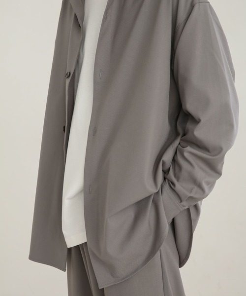 SENSE OF PLACE by URBAN RESEARCH（センスオブプレイスバイアーバンリサーチ）の「『セットアップ対応』カラールーズシャツ（その他アウター・メンズ・グレー/ホワイト/ライトベージュ・MEDIUM/LARGE）」の14枚目の写真