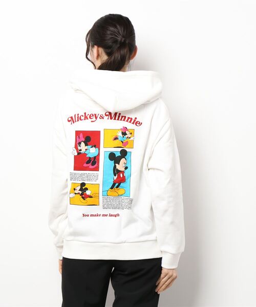 RODEO CROWNS WIDE BOWL（ロデオクラウンズワイドボウル）の「(Mickey&Minnie)パーカー（パーカー・レディース・オフホワイト/ブラック/杢グレー・FREE）」の4枚目の写真