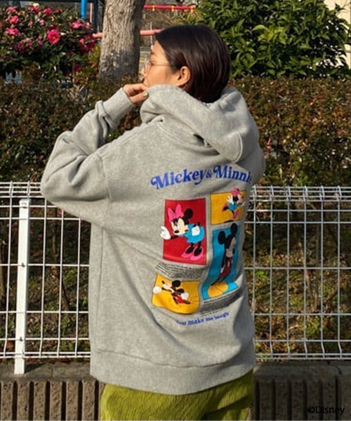 RODEO CROWNS WIDE BOWL（ロデオクラウンズワイドボウル）の「(Mickey&Minnie)パーカー（パーカー・レディース・オフホワイト/ブラック/杢グレー・FREE）」の3枚目の写真