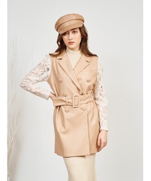 レースコンビレザージャケット