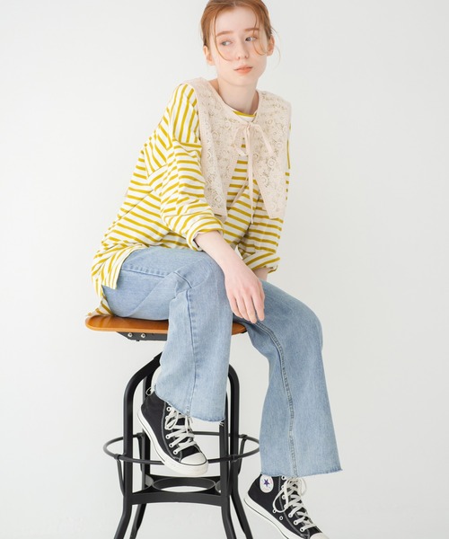 Crisp（クリスプ）の「カットオフデニムパンツ（デニムパンツ・レディース・サックスブルー・M）」の5枚目の写真