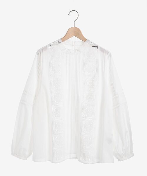 le.coeur blanc（ルクールブラン）の「エンブロイダリーピンタックブラウス（シャツ/ブラウス・レディース・オフホワイト/ブラック・38）」の10枚目の写真