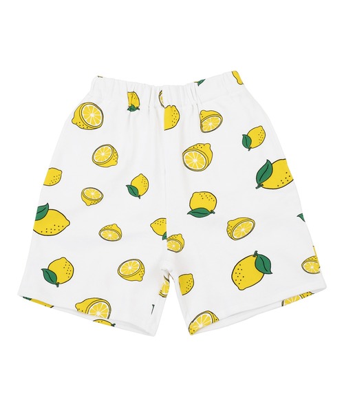 PUNYUS（プニュズ）の「フード総柄スウェットショーパン(NINJIN・LEMON・EDAMAME)（スウェットパンツ・レディース・イエロー/グリーン/オレンジ・1/2/4/3）」の6枚目の写真