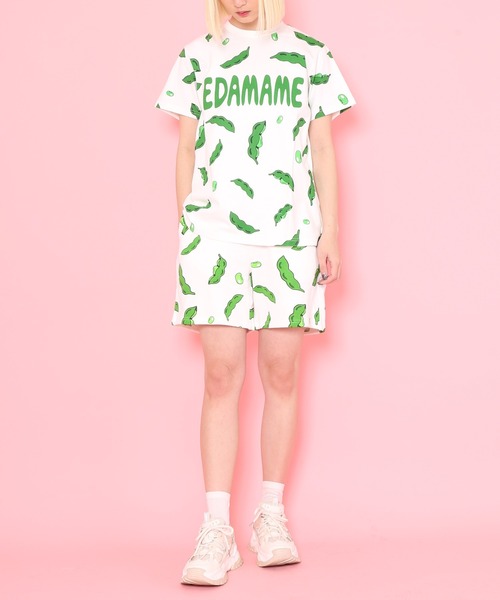 PUNYUS（プニュズ）の「フード総柄スウェットショーパン(NINJIN・LEMON・EDAMAME)（スウェットパンツ・レディース・イエロー/グリーン/オレンジ・1/2/4/3）」の13枚目の写真