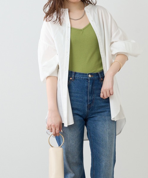 natural couture（ナチュラルクチュール）の「オールシーズン着用できる！カップ付きテレコリブキャミソール（キャミソール・レディース・ブラック/オフホワイト/ピンクベージュ/グリーン・FREE）」の12枚目の写真