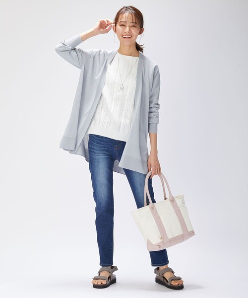 J.PRESS Ladies（J.プレス レディス）の「【洗える・UVケア】サマー カーディガン（カーディガン/ボレロ・レディース・ベージュ系/サックスブルー系/ネイビー系・SMALL）」の9枚目の写真