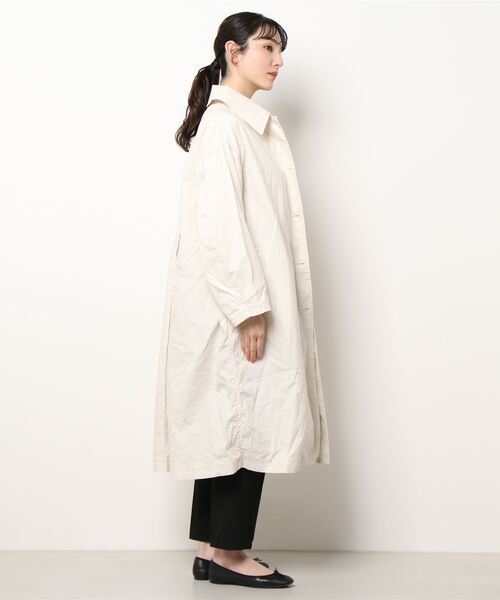 Samansa Mos2（サマンサ モスモス）の「ステンカラーロングコート（ステンカラーコート・レディース・オフホワイト/カーキ/ブルー/ベージュ・ﾌﾘ-）」の5枚目の写真