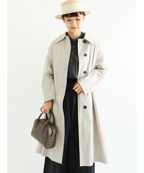 Samansa Mos2（サマンサ モスモス）の「ステンカラーロングコート（ステンカラーコート・レディース・オフホワイト/カーキ/ブルー/ベージュ・ﾌﾘ-）」の3枚目の写真