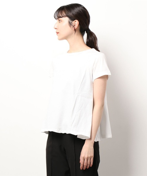 aunt lily(アントリリー)の「ツイストデザインTシャツ(Tシャツ/カットソー・レディース・ブルー/ホワイト/ライトベージュ・LL/S/L/M/3L)」の7枚目の写真