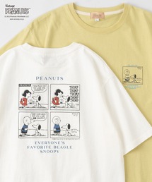 【PEANUTS/ピーナッツ】スヌーピー バックプリント レトロプリント Tシャツ/半袖Tシャツ