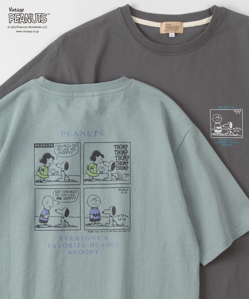 PEANUTS(ピーナッツ)の「【PEANUTS/ピーナッツ】スヌーピー バックプリント レトロプリント Tシャツ/半袖Tシャツ(Tシャツ/カットソー・レディース・チャコールグレー/ライトブルー/オフホワイト/ライトイエロー・M/L)」の4枚目の写真