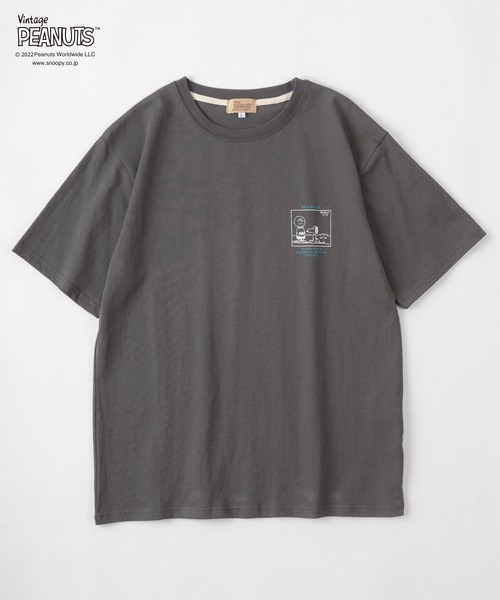 PEANUTS(ピーナッツ)の「【PEANUTS/ピーナッツ】スヌーピー バックプリント レトロプリント Tシャツ/半袖Tシャツ(Tシャツ/カットソー・レディース・チャコールグレー/ライトブルー/オフホワイト/ライトイエロー・M/L)」の5枚目の写真