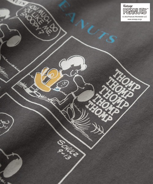 PEANUTS(ピーナッツ)の「【PEANUTS/ピーナッツ】スヌーピー バックプリント レトロプリント Tシャツ/半袖Tシャツ(Tシャツ/カットソー・レディース・チャコールグレー/ライトブルー/オフホワイト/ライトイエロー・M/L)」の10枚目の写真