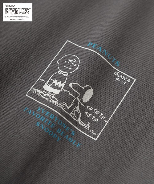 PEANUTS(ピーナッツ)の「【PEANUTS/ピーナッツ】スヌーピー バックプリント レトロプリント Tシャツ/半袖Tシャツ(Tシャツ/カットソー・レディース・チャコールグレー/ライトブルー/オフホワイト/ライトイエロー・M/L)」の8枚目の写真
