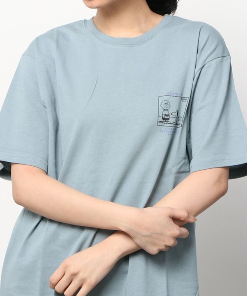 PEANUTS(ピーナッツ)の「【PEANUTS/ピーナッツ】スヌーピー バックプリント レトロプリント Tシャツ/半袖Tシャツ(Tシャツ/カットソー・レディース・チャコールグレー/ライトブルー/オフホワイト/ライトイエロー・M/L)」の20枚目の写真