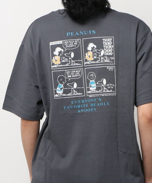 PEANUTS(ピーナッツ)の「【PEANUTS/ピーナッツ】スヌーピー バックプリント レトロプリント Tシャツ/半袖Tシャツ(Tシャツ/カットソー・レディース・チャコールグレー/ライトブルー/オフホワイト/ライトイエロー・M/L)」の19枚目の写真