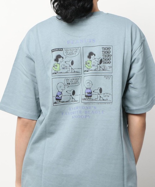 PEANUTS(ピーナッツ)の「【PEANUTS/ピーナッツ】スヌーピー バックプリント レトロプリント Tシャツ/半袖Tシャツ(Tシャツ/カットソー・レディース・チャコールグレー/ライトブルー/オフホワイト/ライトイエロー・M/L)」の21枚目の写真