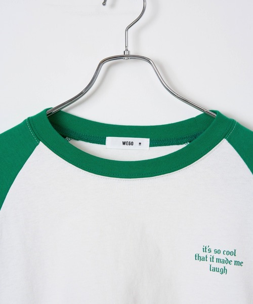 WEGO(ウィゴー)の「WEGO/グラフィックラグランショートロンT(Tシャツ/カットソー・レディース・ブラック/グリーン・SMALL/MEDIUM)」の10枚目の写真