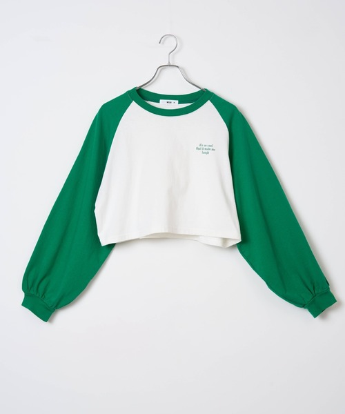 WEGO(ウィゴー)の「WEGO/グラフィックラグランショートロンT(Tシャツ/カットソー・レディース・ブラック/グリーン・SMALL/MEDIUM)」の16枚目の写真