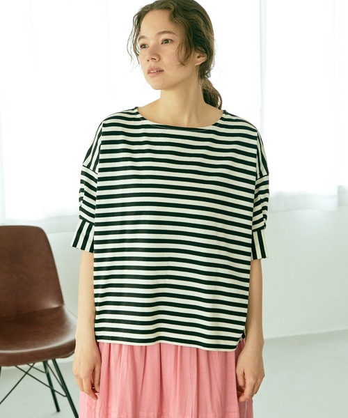 PUAL CE CIN（ピュアルセシン）の「切り替えボーダーT（Tシャツ/カットソー・レディース・ブラック/ライトグリーン/ブルー・FREE）」の12枚目の写真