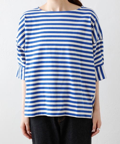 PUAL CE CIN（ピュアルセシン）の「切り替えボーダーT（Tシャツ/カットソー・レディース・ブラック/ライトグリーン/ブルー・FREE）」の15枚目の写真