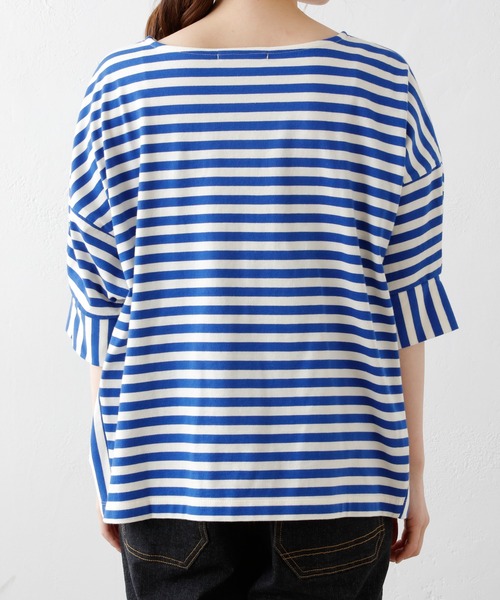 PUAL CE CIN（ピュアルセシン）の「切り替えボーダーT（Tシャツ/カットソー・レディース・ブラック/ライトグリーン/ブルー・FREE）」の17枚目の写真