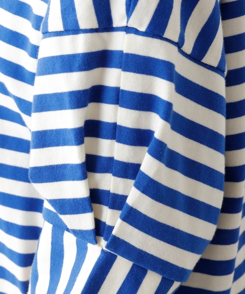 PUAL CE CIN（ピュアルセシン）の「切り替えボーダーT（Tシャツ/カットソー・レディース・ブラック/ライトグリーン/ブルー・FREE）」の21枚目の写真