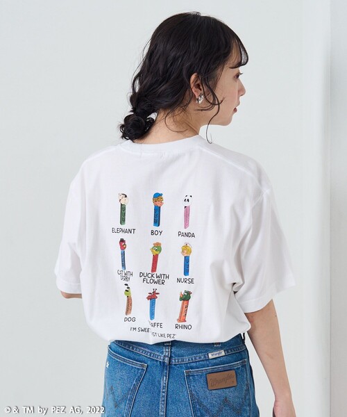 FREAK'S STORE(フリークスストア)の「PEZ 9dispenser T-shirt/ ペッツ9ディスペンサーTシャツ(Tシャツ/カットソー・レディース・ホワイト・フリ-)」の5枚目の写真