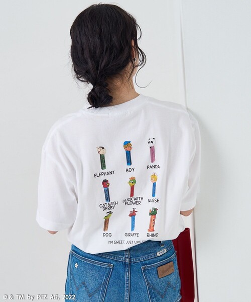 FREAK'S STORE(フリークスストア)の「PEZ 9dispenser T-shirt/ ペッツ9ディスペンサーTシャツ(Tシャツ/カットソー・レディース・ホワイト・フリ-)」の6枚目の写真