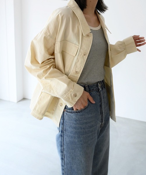 CANAL JEAN（キャナルジーン）の「RED CHOP WORKS(レッドチョップワークス) ポケットジャケット（その他アウター・レディース・グレー/オフホワイト・ONE SIZE）」の4枚目の写真