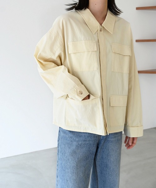 CANAL JEAN（キャナルジーン）の「RED CHOP WORKS(レッドチョップワークス) ポケットジャケット（その他アウター・レディース・グレー/オフホワイト・ONE SIZE）」の6枚目の写真