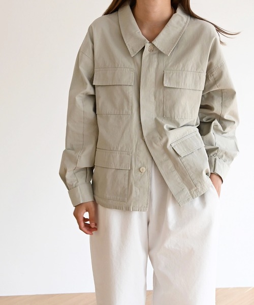 CANAL JEAN（キャナルジーン）の「RED CHOP WORKS(レッドチョップワークス) ポケットジャケット（その他アウター・レディース・グレー/オフホワイト・ONE SIZE）」の8枚目の写真