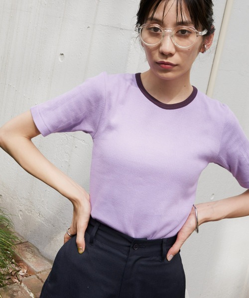MILLER(ミラー)の「MILLER/CREW TEE(Tシャツ/カットソー・レディース・ブルー/パープル/ブラウン・FREE)」の1枚目の写真
