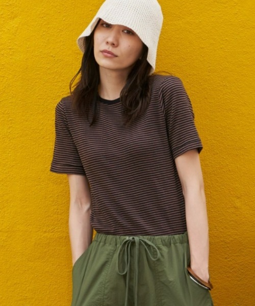 MILLER(ミラー)の「MILLER/CREW TEE(Tシャツ/カットソー・レディース・ブルー/パープル/ブラウン・FREE)」の2枚目の写真