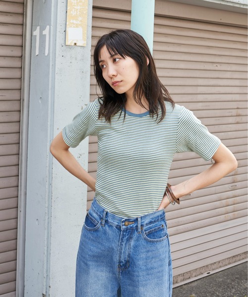 MILLER(ミラー)の「MILLER/CREW TEE(Tシャツ/カットソー・レディース・ブルー/パープル/ブラウン・FREE)」の10枚目の写真