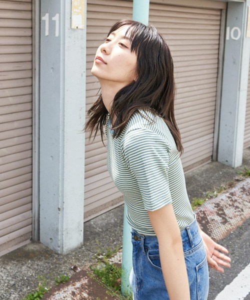 MILLER(ミラー)の「MILLER/CREW TEE(Tシャツ/カットソー・レディース・ブルー/パープル/ブラウン・FREE)」の7枚目の写真