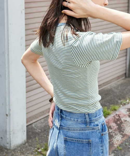 MILLER(ミラー)の「MILLER/CREW TEE(Tシャツ/カットソー・レディース・ブルー/パープル/ブラウン・FREE)」の9枚目の写真