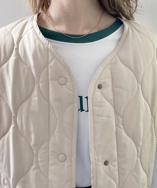 Java（ジャバ）の「《JaVaジャバ コラボ》コーデを1ランクUP。中綿キルティングミリタリーベスト（ダウンベスト・レディース・ブラック/カーキ/アイボリー・SMALL/MEDIUM/LARGE/X-LARGE）」の18枚目の写真