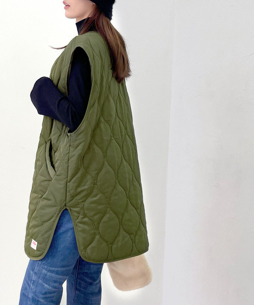 Java（ジャバ）の「《JaVaジャバ コラボ》コーデを1ランクUP。中綿キルティングミリタリーベスト（ダウンベスト・レディース・ブラック/カーキ/アイボリー・SMALL/MEDIUM/LARGE/X-LARGE）」の21枚目の写真