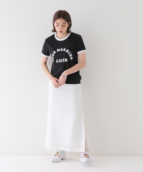 JOINT WORKS（ジョイントワークス）の「【GOOD MORNING KEITH/グッドモーニングキース】RINGER TEE（Tシャツ/カットソー・レディース・ホワイト/ブラック・X-SMALL）」の3枚目の写真