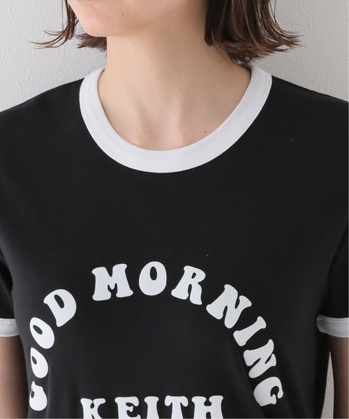 JOINT WORKS（ジョイントワークス）の「【GOOD MORNING KEITH/グッドモーニングキース】RINGER TEE（Tシャツ/カットソー・レディース・ホワイト/ブラック・X-SMALL）」の10枚目の写真