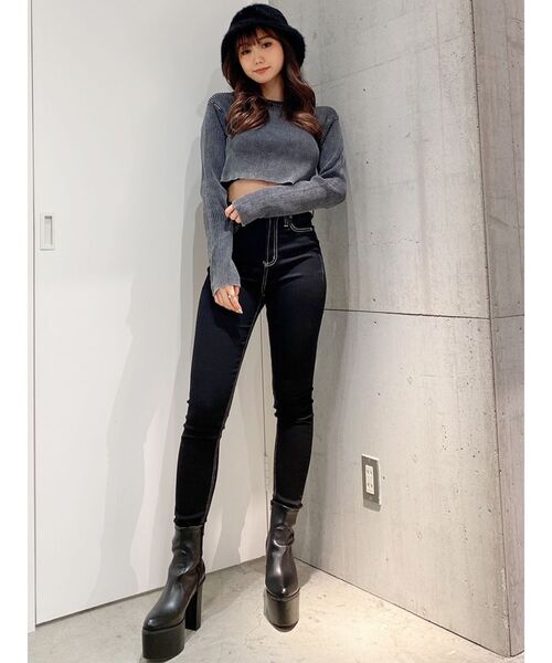 GYDA（ジェイダ）の「ハイウエスト ワンウォッシュスキニーパンツ（デニムパンツ・レディース・ブラック・SMALL/MEDIUM/LARGE/X-SMALL/XX-SMALL）」の7枚目の写真