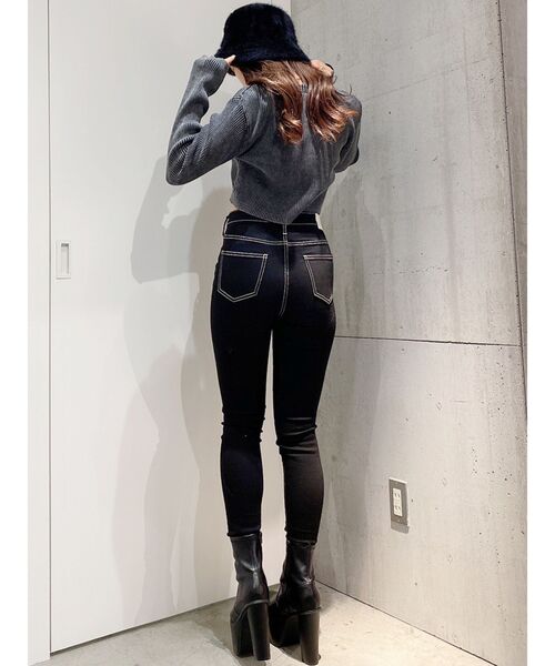 GYDA（ジェイダ）の「ハイウエスト ワンウォッシュスキニーパンツ（デニムパンツ・レディース・ブラック・SMALL/MEDIUM/LARGE/X-SMALL/XX-SMALL）」の8枚目の写真