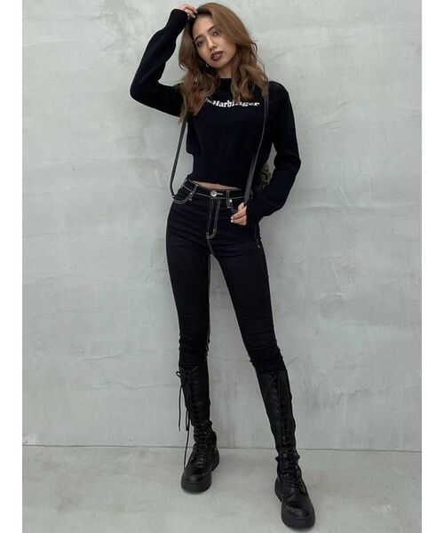 GYDA（ジェイダ）の「ハイウエスト ワンウォッシュスキニーパンツ（デニムパンツ・レディース・ブラック・SMALL/MEDIUM/LARGE/X-SMALL/XX-SMALL）」の9枚目の写真