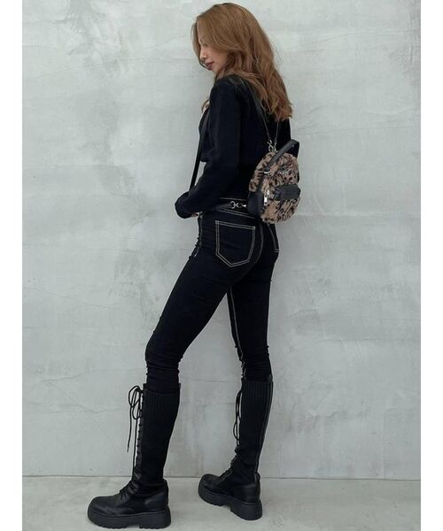 GYDA（ジェイダ）の「ハイウエスト ワンウォッシュスキニーパンツ（デニムパンツ・レディース・ブラック・SMALL/MEDIUM/LARGE/X-SMALL/XX-SMALL）」の10枚目の写真